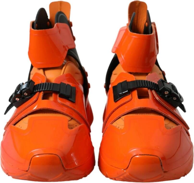 Dolce & Gabbana Oranje Multi Panel High Top Sneakers Orange Heren