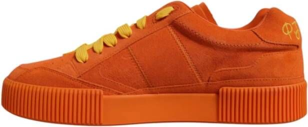 Dolce & Gabbana Oranje Suède Lage Top Sneakers