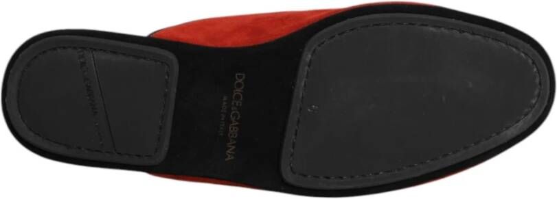Dolce & Gabbana Oranje Suède Slides Platte Schoenen