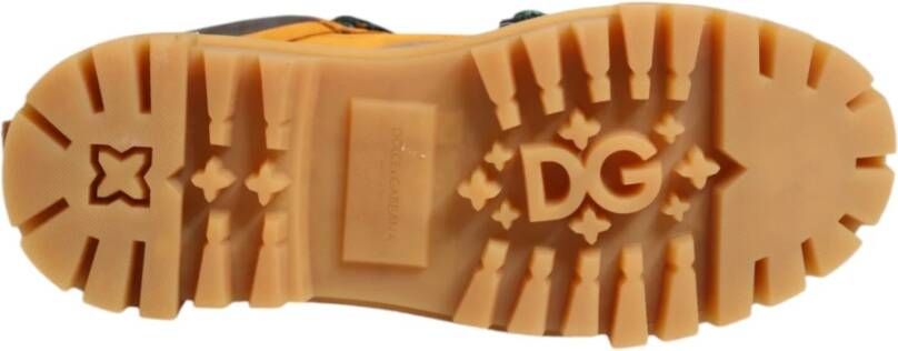 Dolce & Gabbana Oranje Veterschoenen Trekking Enkellaarzen