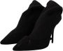 Dolce & Gabbana Luxe wollen blend dameslaarzen met hak Black Dames - Thumbnail 3