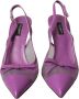 Dolce & Gabbana Paarse Leren Mesh Slingback Hakken Purple Dames - Thumbnail 20