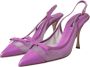 Dolce & Gabbana Paarse Leren Mesh Slingback Hakken Purple Dames - Thumbnail 21