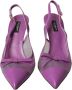 Dolce & Gabbana Paarse Leren Mesh Slingback Hakken Purple Dames - Thumbnail 14