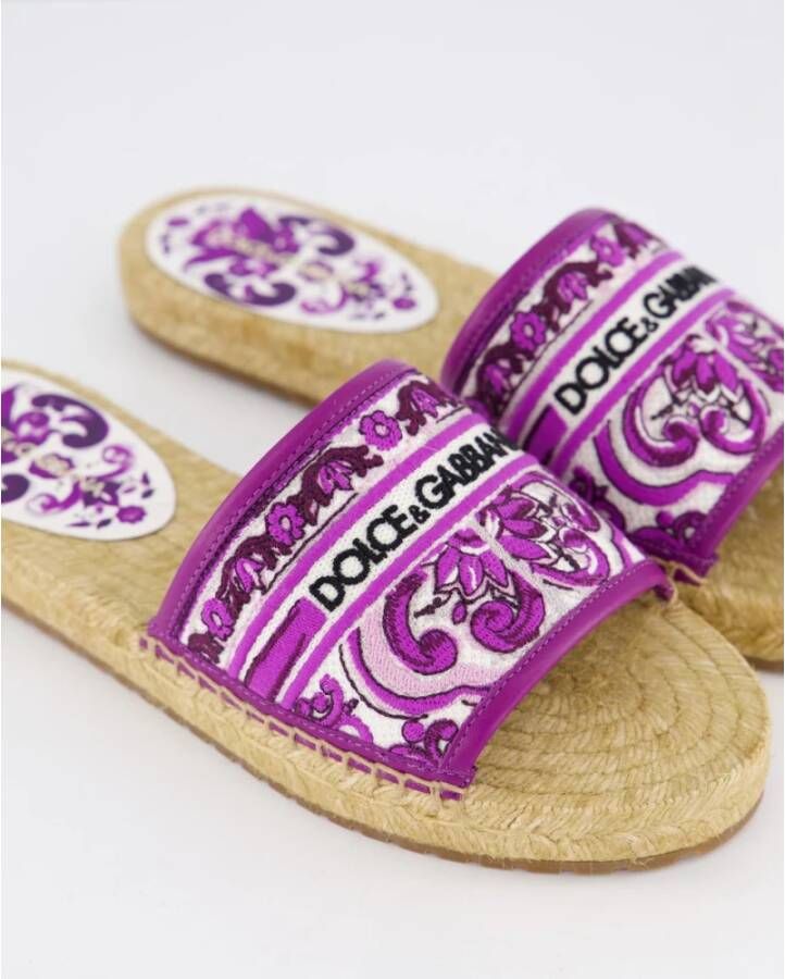 Dolce & Gabbana Paarse Maiolica Espadrilles voor Vrouwen