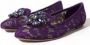 Dolce & Gabbana Paarse Taormina Kant Kristal Platte Schoenen Purple Dames - Thumbnail 3