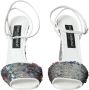 Dolce & Gabbana Wit Zilver Pailletten Enkelband Sandalen Multicolor Dames - Thumbnail 2