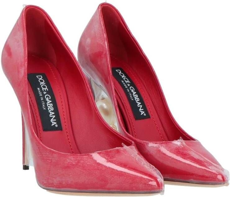 Dolce & Gabbana Parel Versierde Leren Pumps Red Dames