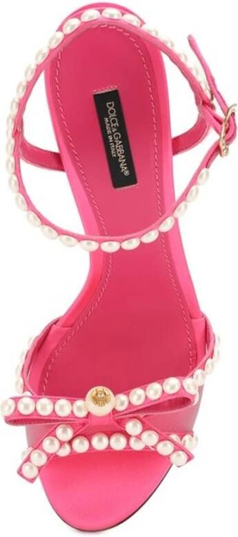 Dolce & Gabbana Parel Versierde Sandalen Pink Dames