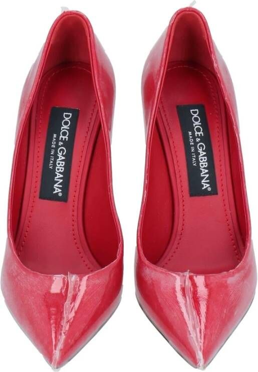 Dolce & Gabbana Parelversierde Leren Pumps Red Dames