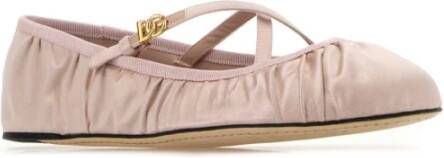 Dolce & Gabbana Pastelroze Satijnen Vally Ballerina`s