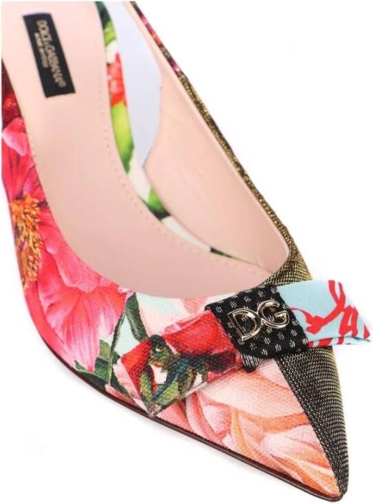 Dolce & Gabbana Patchwork Bow Tie Slingback Sandal