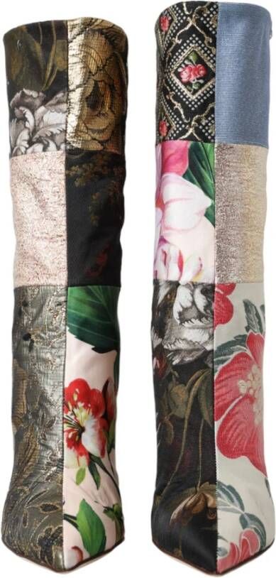 Dolce & Gabbana Patchwork Print Hoge Hakken Laarzen Multicolor Dames
