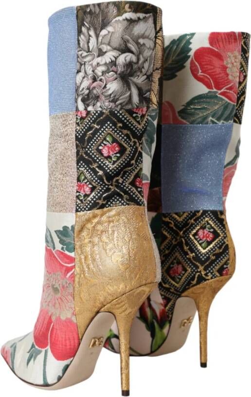 Dolce & Gabbana Patchwork Print Hoge Hakken Laarzen Multicolor Dames