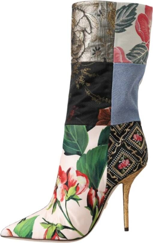 Dolce & Gabbana Patchwork Print Hoge Hakken Laarzen Multicolor Dames