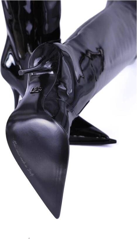 Dolce & Gabbana Patent lederen hoge laarzen Black Dames