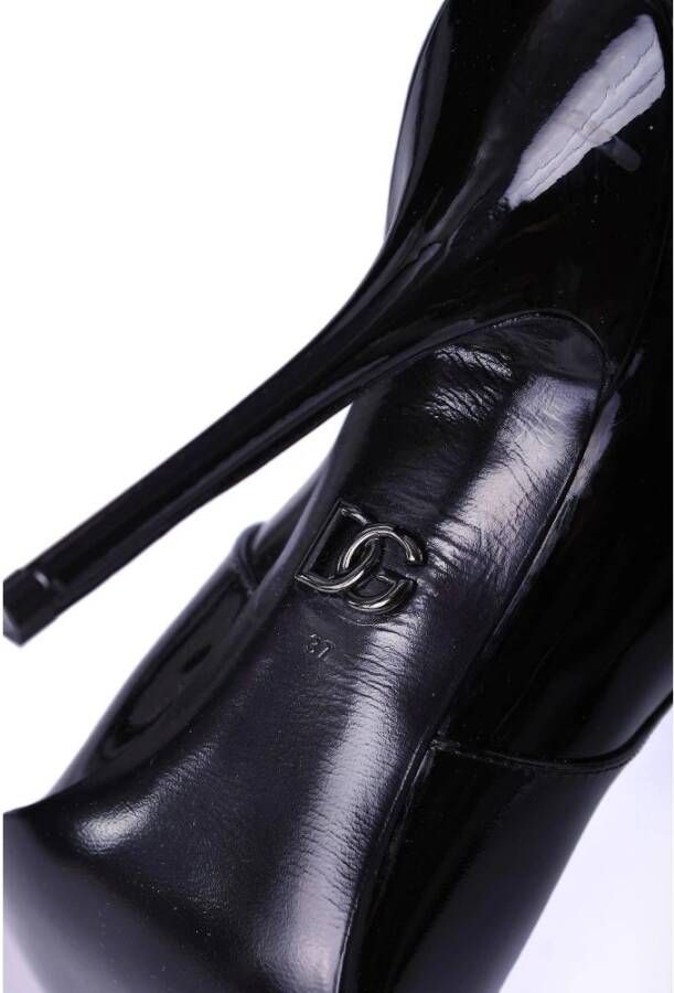 Dolce & Gabbana Patent lederen hoge laarzen Black Dames