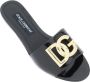Dolce & Gabbana Patentleren Slides met DG Logo Black Dames - Thumbnail 9