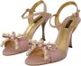 Dolce & Gabbana Pink Faux Pearl Ankle Strap Heels Sandals Shoes Roze Dames - Thumbnail 2