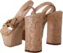 Dolce & Gabbana Pink Lace Taormina Platform Sandals Shoes Roze Dames - Thumbnail 3