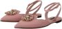 Dolce & Gabbana Pink Leather Slingbacks Crystal Pumps Shoes Roze Dames - Thumbnail 2