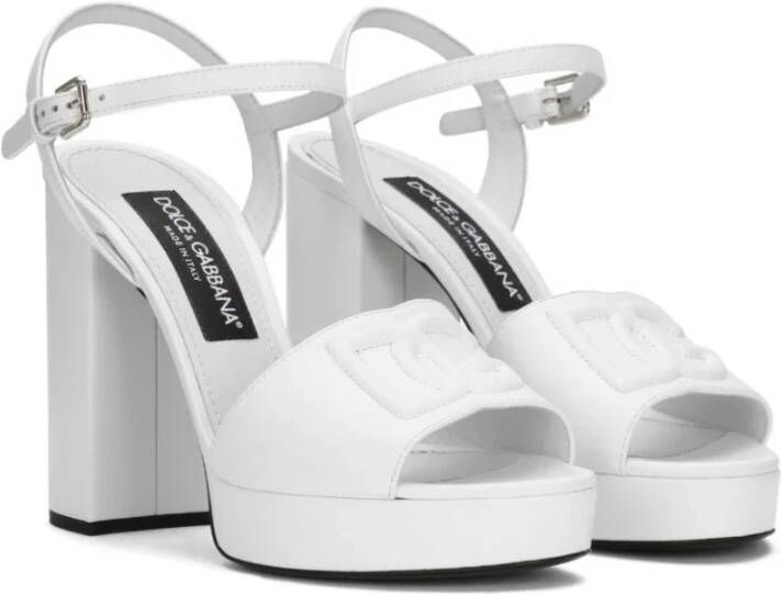 Dolce & Gabbana Plateau sandalen van kalfsleer Wit Dames
