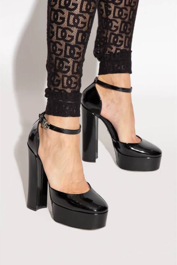 Dolce & Gabbana Plateauschoenen van lakleer Zwart Dames