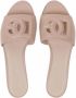 Dolce & Gabbana Platte Nude Logo Relief Sandaal - Thumbnail 2