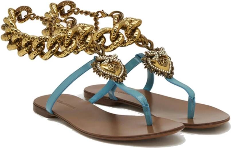 Dolce & Gabbana Platte sandalen Blauw Dames