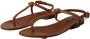 Dolce & Gabbana Brown Leather T-strap Slides Flats Sandals Shoes Bruin Dames - Thumbnail 6