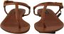 Dolce & Gabbana Brown Leather T-strap Slides Flats Sandals Shoes Bruin Dames - Thumbnail 7
