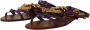 Dolce & Gabbana Platte Gladiator Sandalen met Hart Hanger en Gouden Ketting Brown - Thumbnail 4