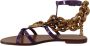 Dolce & Gabbana Platte Gladiator Sandalen met Hart Hanger en Gouden Ketting Brown - Thumbnail 9