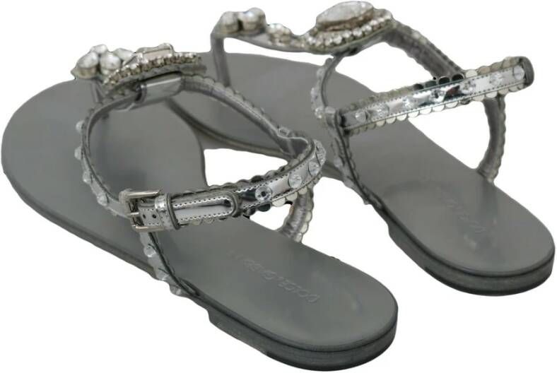 Dolce & Gabbana Platte sandalen Grijs Dames