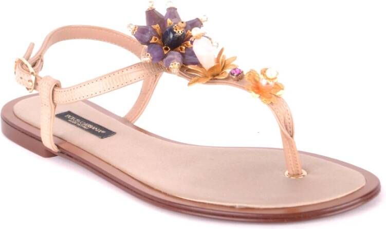 Dolce & Gabbana Platte sandalen Roze Dames