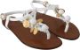 Dolce & Gabbana Witte Leren Munten Flip Flops Sandalen Schoenen White Dames - Thumbnail 24