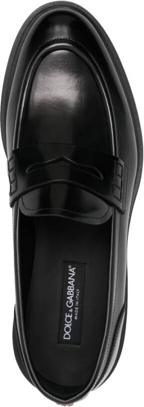 Dolce & Gabbana Platte Schoenen Geborstelde Mocassin