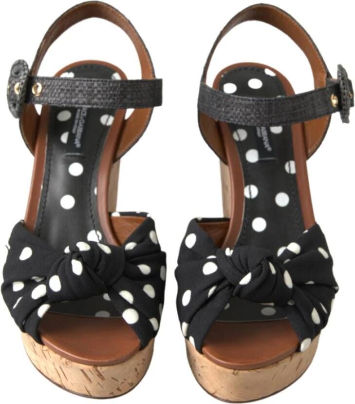 Dolce & Gabbana Polka-Dot Enkelband Wiggen Black Dames