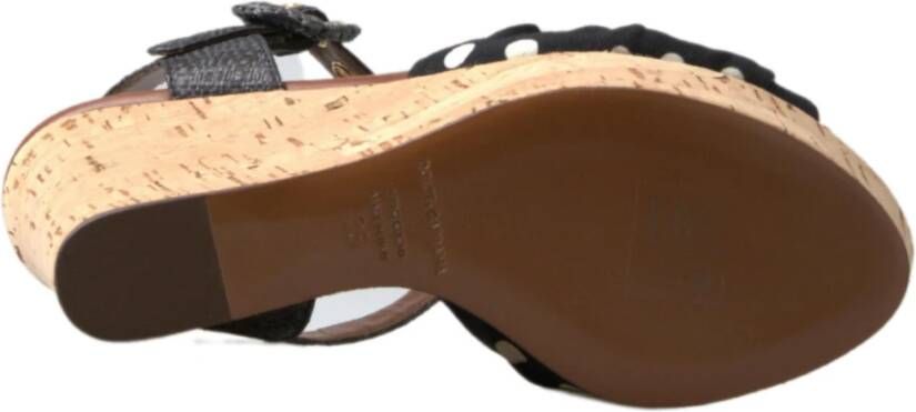 Dolce & Gabbana Polka Dot Sleehak Sandalen Black Dames