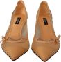 Dolce & Gabbana Stijlvolle Beige Mesh Pumps met Zilveren Kettingen Beige Dames - Thumbnail 3