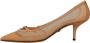 Dolce & Gabbana Stijlvolle Beige Mesh Pumps met Zilveren Kettingen Beige Dames - Thumbnail 5
