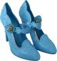 Dolce & Gabbana Blauwe Bloemen Kristallen Cinderella Hakken Schoenen Blue Dames - Thumbnail 5