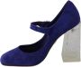 Dolce & Gabbana Paarse Suède Kristal Pumps Hakken Schoenen Purple Dames - Thumbnail 7