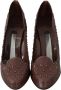 Dolce & Gabbana Bloemenkristalhakken Cinderella Stijl Brown Dames - Thumbnail 4