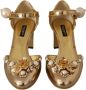 Dolce & Gabbana Gouden Leren Studs Kristal Enkelband Schoenen Yellow Dames - Thumbnail 5