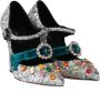 Dolce & Gabbana Mary Jane's pumps met zilveren pailletten en kristallen - Thumbnail 4
