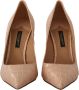 Dolce & Gabbana Beige Nude Leren Bellucci Hakken Pumps Schoenen Beige Dames - Thumbnail 6