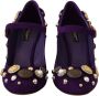 Dolce & Gabbana Paarse Suède Versierde Mary Jane Schoenen Purple Dames - Thumbnail 3