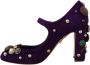 Dolce & Gabbana Paarse Suède Versierde Mary Jane Schoenen Purple Dames - Thumbnail 5
