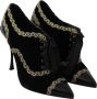 Dolce & Gabbana Black Embellished Velvet Mary Jane Pumps Shoes Zwart Dames - Thumbnail 6